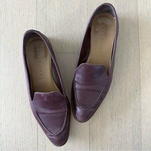 Everlane Burgundy Leather Loafers Modern Point Slip On Flat Shoes Preloved